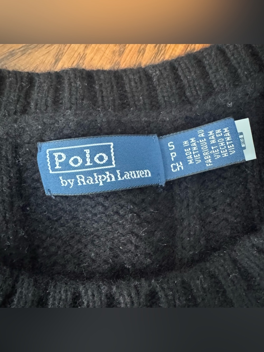Polo by Ralph Lauren Black Cable Knit Sleeveless Sweater Vest - Picture 6 of 7